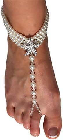 Starfish Foot Jewelry Barefoot Sandals Bridal Accessories Pearl Barefoot Sandles One Size