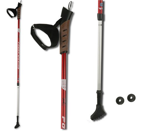 Nordic Walking Stöcke rot verstellbar 84-140 cm