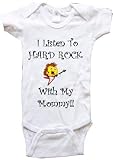 I LISTEN TO HARD ROCK WITH MY MOMMY! - BigBoyMusic Baby Designs - White, Blue or Pink Onesie / Baby T-shirt