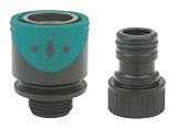 Gilmour Full Flow Faucet Connector Set, Teal & Black #39QFF