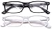 Newbee Fashion - Unisex Translucent Simple Design No Logo Clear Lens Glasses Squared Fashion Frames (2 Pack Black & White, 50)