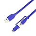 TYLT FLYP-DUO Reversible USB Cable - 1M - Blue
