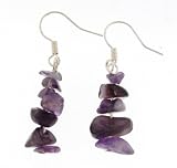 Amethyst Chip Earrings - Silver Plated.