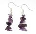 Amethyst Chip Earrings - Silver Plated.