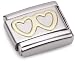 Nomination Composable Classic LOVE Edelstahl und 18K-Gold (Doppeltes Herz) 030116