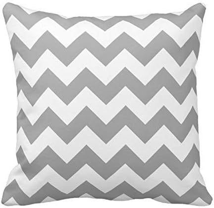 Yummy Bears Home Style Chevron Pattern- White and Gray Zigzag Pillow Cover