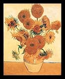 Vincent Van Gogh (Vase with Fifteen Sunflowers) Framed Art Poster Print - 24 X 36