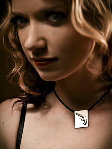 Pro 2nd Amendment Jewelry - Shipwreck Finish Sterling Silver Colt Python 357 Mag Pendant and Leather Bolo Cord Necklace