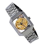 Android Mystique Ceramic Skeleton Automatic Watch Black with Goldtone Movement AD395AKGX