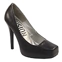 Womens Black High Heel Square Toe Shoes