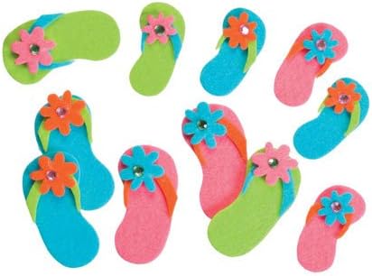 Bulk Buy: Darice Crafts for Kids Felties Felt Stickers Flip Flops with Gems 20 pieces (3-Pack) FLT-1008