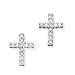 14K White Gold 1/4 ct. Diamond Cross Earrings
