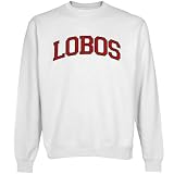 NCAA New Mexico Lobos White Arch Applique Crew Neck Fleece Sweatshirt