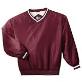 Sport-Tek Nylon V-Neck Wind Shirt with Stripe Trim