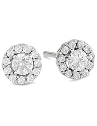 10k Gold Diamond Martini Halo Stud Earrings (1/4 cttw, I-J Color, I1-I2 Clarity)