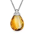 Necklace With 12.85ctw Precious Stones - Genuine Citrine and Super Clean Diamonds in 18K White Gold. Total item weight 8.0g Length 15in