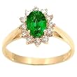 14K Yellow Gold Emerald and Diamond Ring