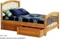 Twin Size Windsor Style Platform Bed with Footboard Caramel Latte Finish