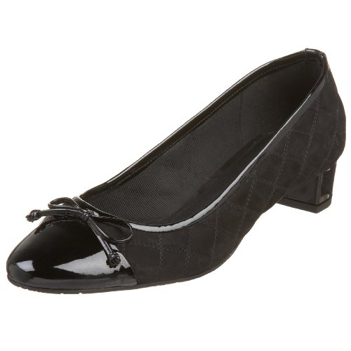 Delman Women’s Alice Quilted Pump,Black Patent/Suede,10.5 M US
