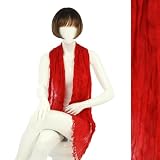 Exquisite Fashion Scarf – Long size Viscose paper silky scarf Solid color wrinkled Shawl scarf Wrap – red Reviews