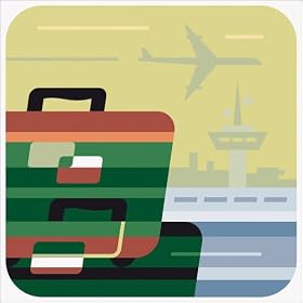 poster / affiche suitcase and an airport est disperible en (L x H): 60 x 60 cm de N. Sandor