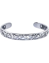 Sterling Silver Leaves Cuff Bracelet