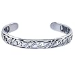 Sterling Silver Leaves Cuff Bracelet