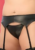 Plus Size 8 Strap Leather Garter Belt (As Shown-One Size)