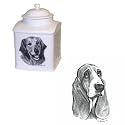 Basset Hound Memorial Urn by Porcelain by Rosalinde (7in)