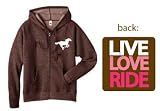 Equestrian Cowgirl Zip Hooded Live Love Ride Horse Sweatshirt