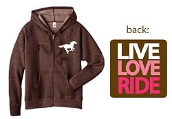 Equestrian Cowgirl Zip Hooded Live Love Ride Horse Sweatshirt