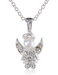 Silver Plated Angel Pendant Necklace, 18"