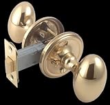 2 3/4 inch Oval Privacy Set - Bright Solid Brass