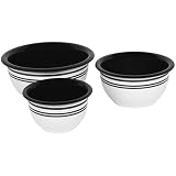 CorningWare Corelle Coordinates 3-Piece Bowl Set, Cafe Black