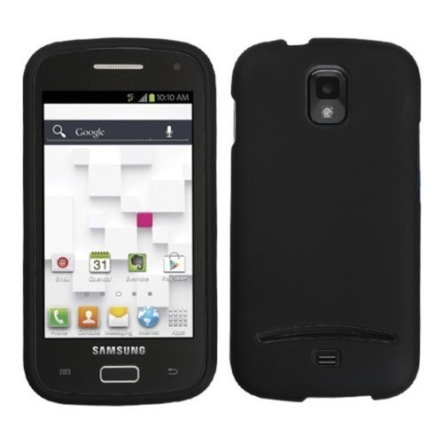 Rubber Coated Plastic Phone Case Cover Black for Samsung Galaxy S Replay 4G T699