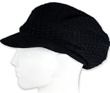 Black Knit Brim Rasta Tam Hat - Dreadlocks Cap