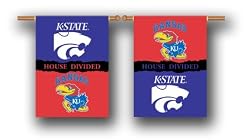Kansas Jayhawks 28"X40" Banner W/ Pole Sleeve - Rivalry House Divided - NCAA