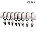 Vpang 20 Pcs Metal Curtain Rings with Clips Drapery Rings Curtain Clips Curtain Ring Hooks, Various Size (Bronze, 2 Inch)