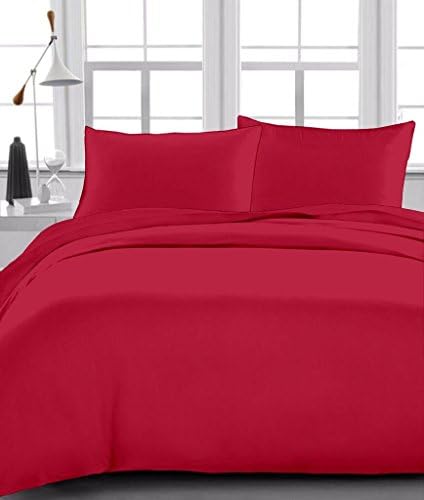 Burgundy Solid 300 Thread Count Egyptian Cotton (+11 Inch) Deep Pocket, Twin-XXL Size Bed Sheet Set