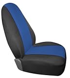 Saddleman S 19949-03 Custom Made Front Bench / Backrest Seat Cover - Neoprene Fabric, Black/Blue