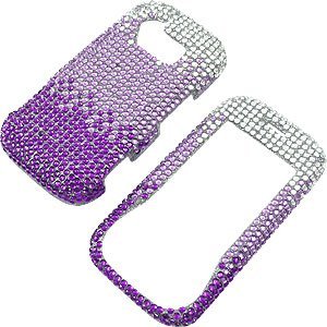 Rhinestones Shield Protector Case for LG Neon GT365, Gradient Purple Full Diamond