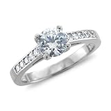Platinum Solitaire Bridal Natural Diamond Engagement Ring (G, SI2, 0.65 cttw)-Certificate of Authenticity