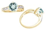 14K 1.00 CT Aquamarine & Diamond Ring
