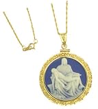 14K Mother Mary Cameo Pendant