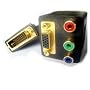 Ex-Pro Premium DVI-I Male to VGA Female & Component RGB (Phono) Female splitter cable. (Split your DVI-I to RGB and VGA)