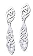 Solid Sterling Silver Crisscross Long Celtic Earrings