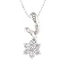 0.85 Carat Sterling Silver CZ Flower Pendant