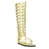 Ellie Shoes Men's 120-MAX Knee-High Multistrap Flat Sandal W/Zipper