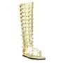 Ellie Shoes ES120-Max, Men's Knee-High Multistrap Flat Sandal With Zipper (Gold-8)