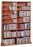 CD, DVD, Video Solid Oak Veneer Storage Rack 1000 - Cherry Finish